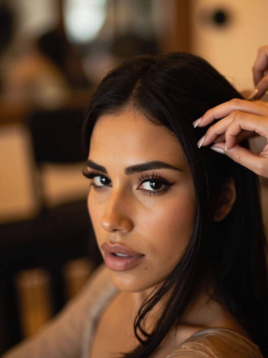 Clienta de Lúa en el estudio de belleza